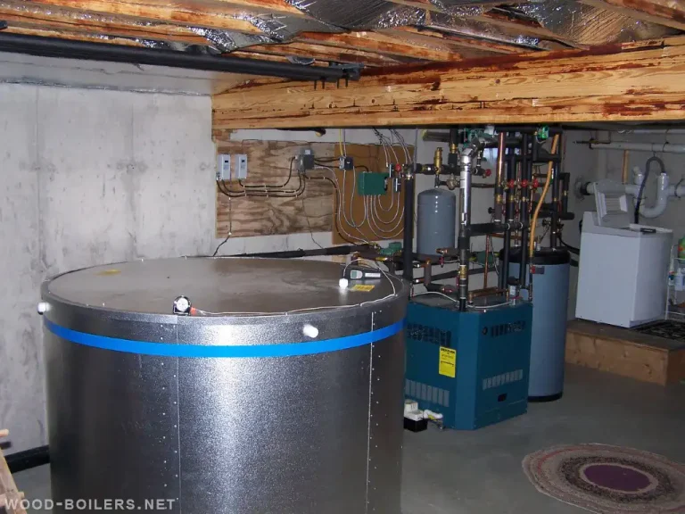 wood boiler basement installation